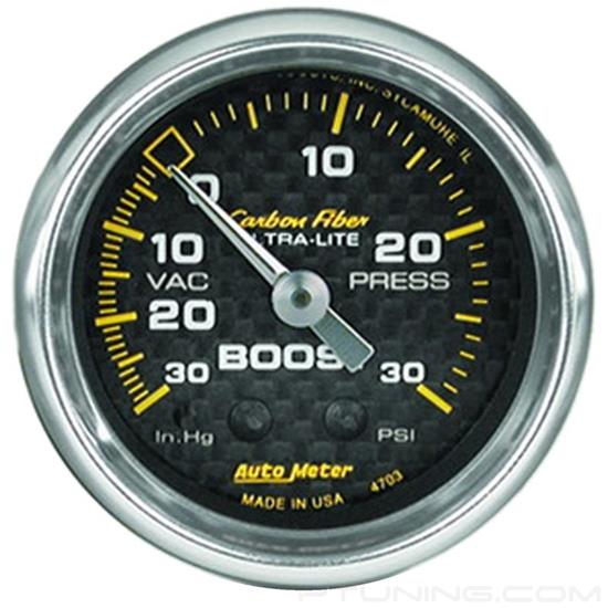 Picture of Carbon Fiber Series 2-1/16" Boost/Vacuum Gauge, 30 In Hg/30 PSI