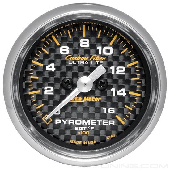 Picture of Carbon Fiber Series 2-1/16" EGT Pyrometer Gauge, 0-1600 F
