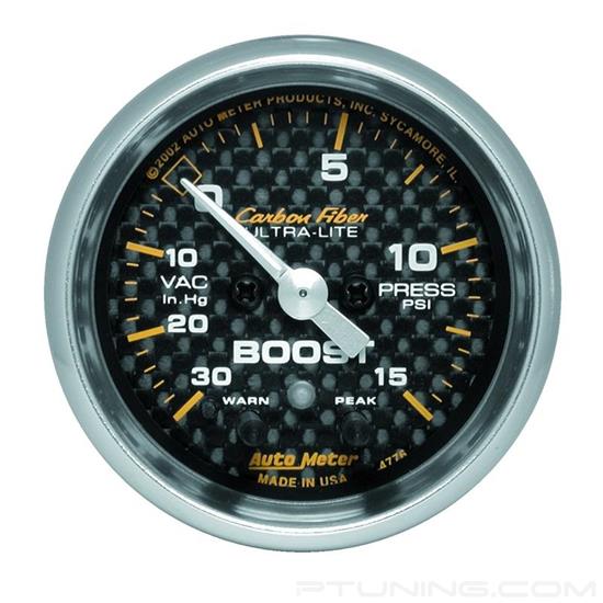 Picture of Carbon Fiber Series 2-1/16" Boost/Vacuum Gauge, 30 In Hg/15 PSI