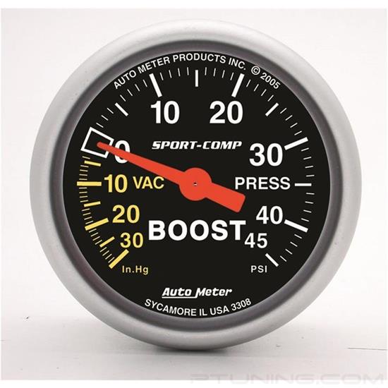 Picture of Sport-Comp Series 2-1/16" Boost/Vacuum Gauge, 30 In Hg/45 PSI