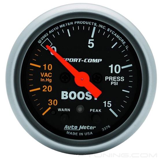 Picture of Sport-Comp Series 2-1/16" Boost/Vacuum Gauge, 30 In Hg/15 PSI