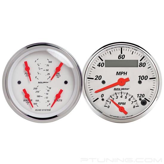 Picture of Arctic White Series 3-3/8" Quad and Tachometer/Speedometer Gauge