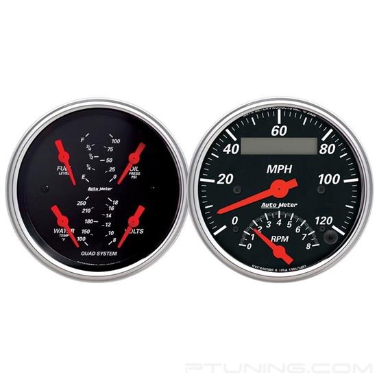 Picture of Designer Black Series 3-3/8" Quad and Tachometer/Speedometer Gauge