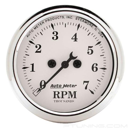 Picture of Old Tyme White Series 2-1/16" In-Dash Tachometer Gauge, 0-7,000 RPM