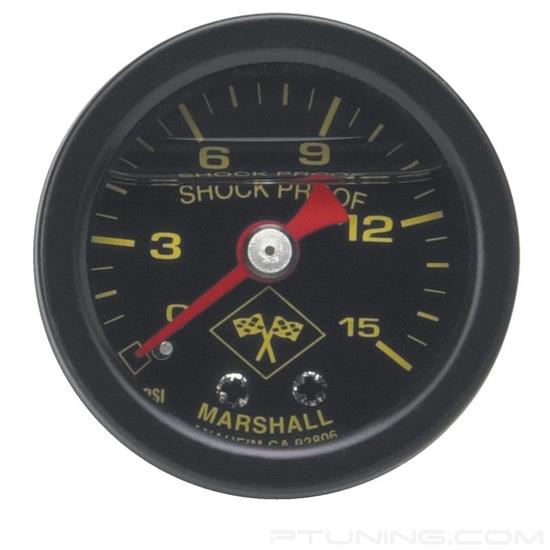 Picture of 15 PSI Liquid-Filled Fuel Pressure Gauge - Black Face and Bezel