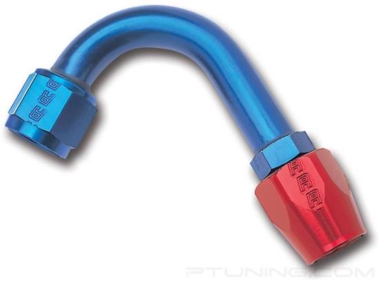Picture of Full Flow 6AN 120 Degree Hose End (1" Centerline Radius) - Red/Blue