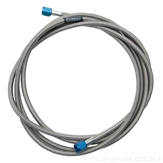 Picture of Pre-Made 3AN to 1/8" NPT Male Stainless Steel Braided Nitrous/Fuel Line Assembly (8.5") - Blue