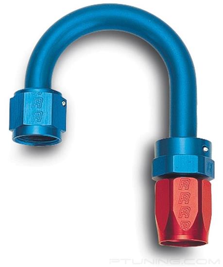 Picture of Full Flow 8AN 180 Degree Swivel Hose End (With 1-1/4" Radius) - Red/Blue