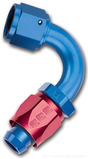 Picture of Full Flow 6AN 120 Degree Swivel Hose End (With 9/16" Radius) - Red/Blue