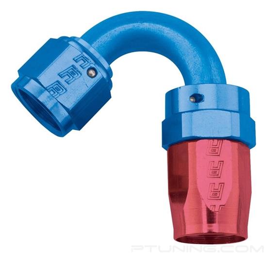 Picture of Full Flow 16AN 120 Degree Swivel Hose End (With 1-1/2" Radius) - Red/Blue