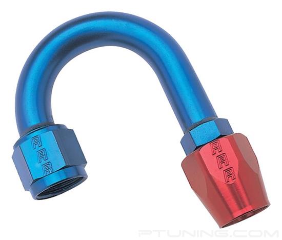 Picture of Full Flow 8AN 180 Degree Hose End (1-1/4" Centerline Radius) - Red/Blue