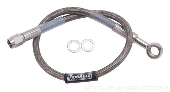 Picture of Competition 3AN Straight to 10mm (3/8") Banjo Stainless Steel Braided Brake Line Assembly (21")