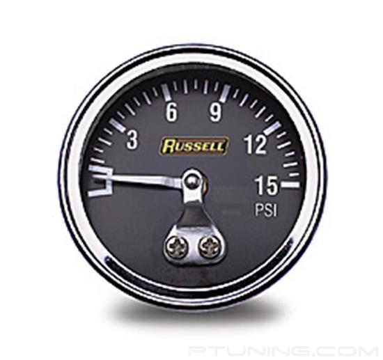 Picture of 15 PSI Non-Liquid-Filled Fuel Pressure Gauge - Blue Face