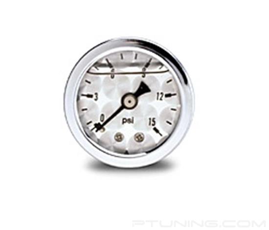 Picture of 15 PSI Liquid-Filled Fuel Pressure Gauge - Machined Face