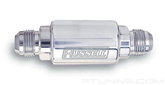Picture of Competition Fuel Filter (3-1/4" Length, 1-1/4" Diameter, 8AN Male Inlet/Outlet) - Polished