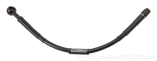Picture of Universal 3AN Straight to 10mm (0.375") Banjo Stainless Steel Braided Brake Line Assembly (16") - Black