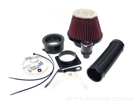 Picture of 57i Series Generation I Flex Hose Black Cold Air Intake System with Red Filter and Intake Pipe