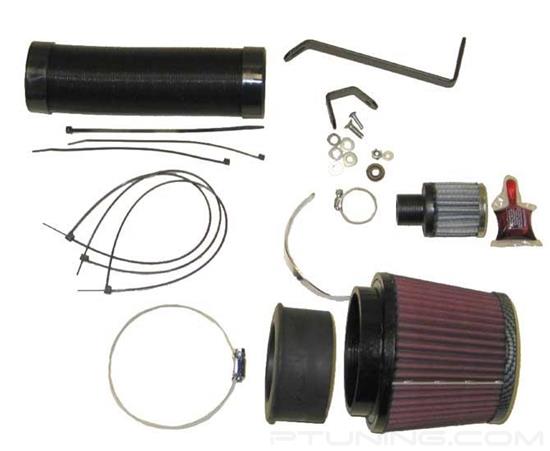 Picture of 57i Series Generation I Flex Hose Black Cold Air Intake System with Red Filter and Intake Pipe