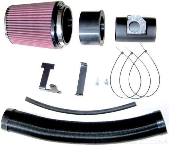 Picture of 57i Series Generation I Flex Hose Black Cold Air Intake System with Red Filter and Intake Pipe