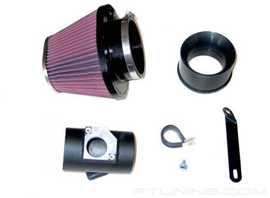 Picture of 57i Series Generation I Aluminum Black Cold Air Intake System with Red Filter and Intake Pipe