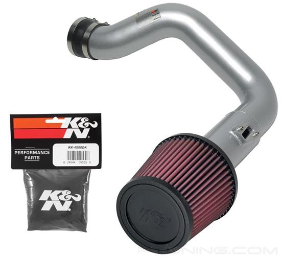 Picture of Typhoon Aluminum Silver Cold Air Intake System with Red Filter