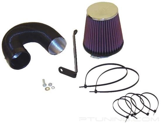 Picture of 57i Series Generation I Flex Hose Black Cold Air Intake System with Red Filter and Intake Pipe