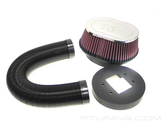 Picture of 57i Series Generation I Flex Hose Black Cold Air Intake System with Red Filter and Intake Pipe