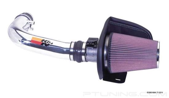 Picture of 77 Series High-Flow Performance Aluminum Polished Cold Air Intake System with Red Filter