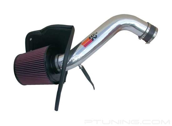 Picture of 77 Series High-Flow Performance Aluminum Polished Cold Air Intake System with Red Filter