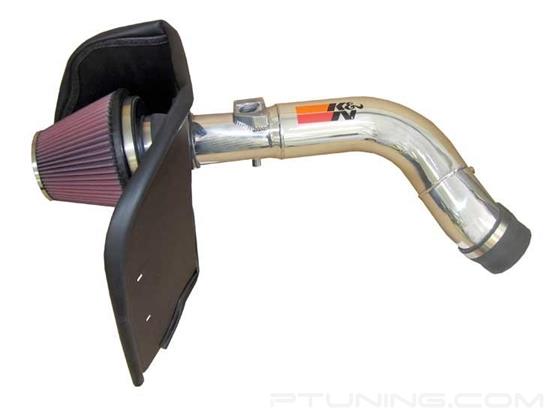 Picture of 77 Series High-Flow Performance Aluminum Polished Cold Air Intake System with Red Filter