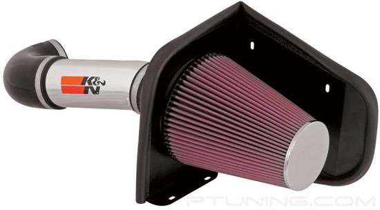 Picture of 77 Series High-Flow Performance Aluminum Polished Cold Air Intake System with Red Filter
