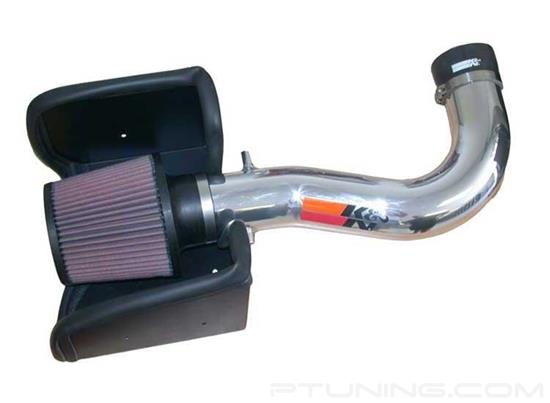 Picture of 77 Series High-Flow Performance Aluminum Polished Cold Air Intake System with Red Filter