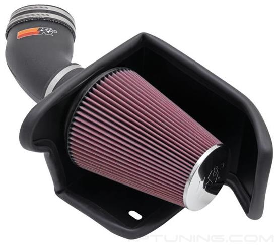 Picture of FIPK Generation II Black Composite Cold Air Intake System with Red Filter and Heat Shield