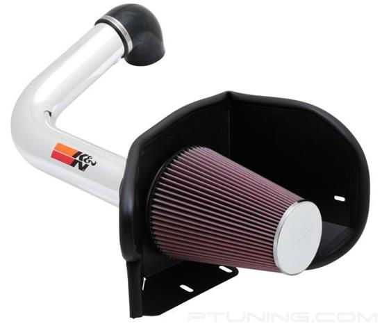 Picture of 77 Series High-Flow Performance Aluminum Polished Cold Air Intake System with Red Filter