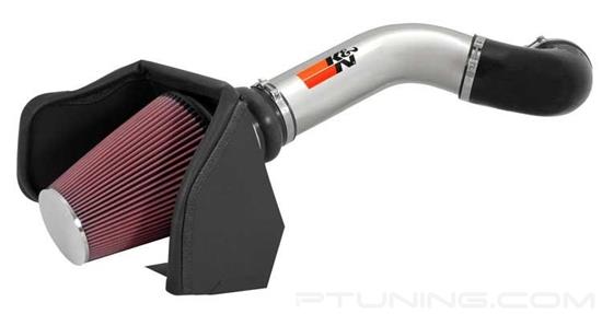 Picture of 77 Series High-Flow Performance Aluminum Polished Cold Air Intake System with Red Filter