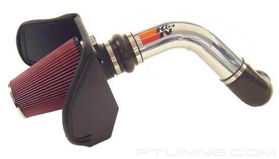 Picture of 77 Series High-Flow Performance Aluminum Polished Cold Air Intake System with Red Filter