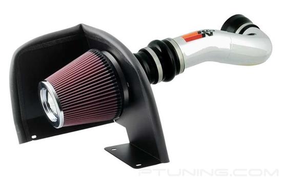 Picture of 77 Series High-Flow Performance Aluminum Polished Cold Air Intake System with Red Filter