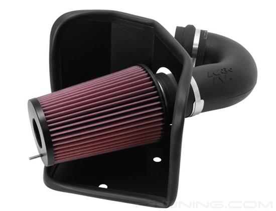 Picture of FIPK Generation II Black Composite Cold Air Intake System with Red Filter and Heat Shield