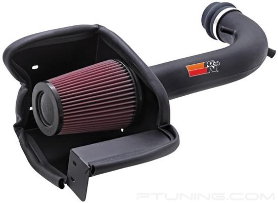 Picture of FIPK Generation II Black Composite Cold Air Intake System with Red Filter and Heat Shield