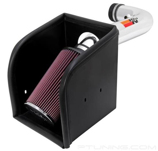 Picture of 77 Series High-Flow Performance Aluminum Polished Cold Air Intake System with Red Filter
