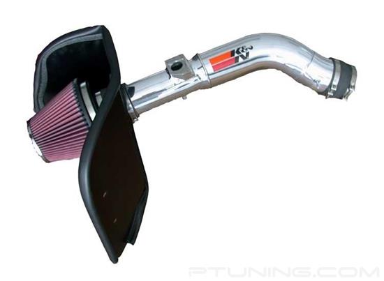 Picture of 77 Series High-Flow Performance Aluminum Polished Cold Air Intake System with Red Filter