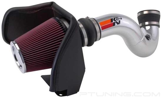 Picture of 77 Series High-Flow Performance Aluminum Polished Cold Air Intake System with Red Filter
