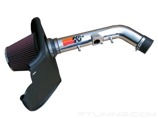 Picture of 77 Series High-Flow Performance Aluminum Polished Cold Air Intake System with Red Filter