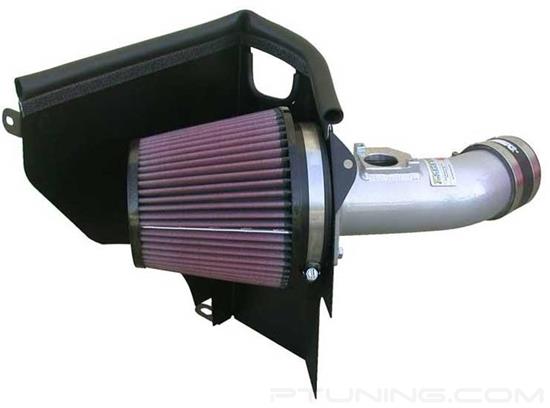 Picture of Typhoon Aluminum Silver Cold Air Intake System with Red Filter