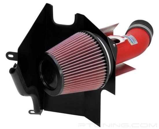 Picture of Typhoon Aluminum Wrinkle Red Cold Air Intake System with Red Filter
