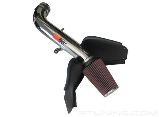 Picture of 77 Series High-Flow Performance Aluminum Polished Cold Air Intake System with Red Filter
