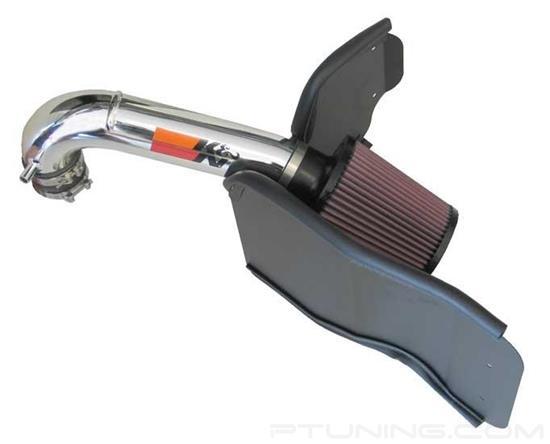 Picture of 77 Series High-Flow Performance Aluminum Polished Cold Air Intake System with Red Filter