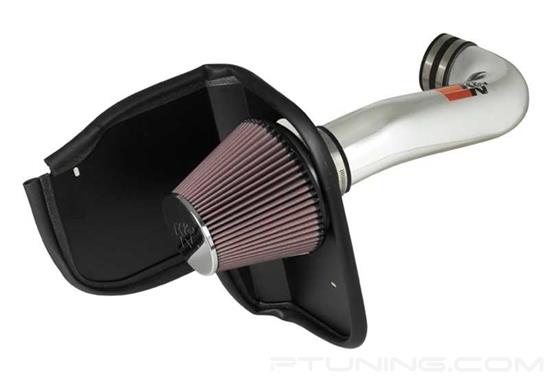 Picture of 77 Series High-Flow Performance Aluminum Polished Cold Air Intake System with Red Filter