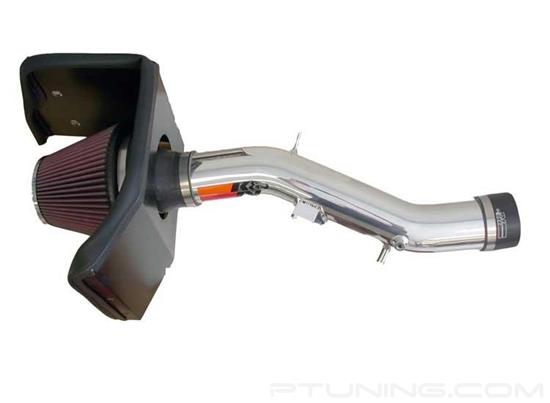 Picture of 77 Series High-Flow Performance Aluminum Polished Cold Air Intake System with Red Filter