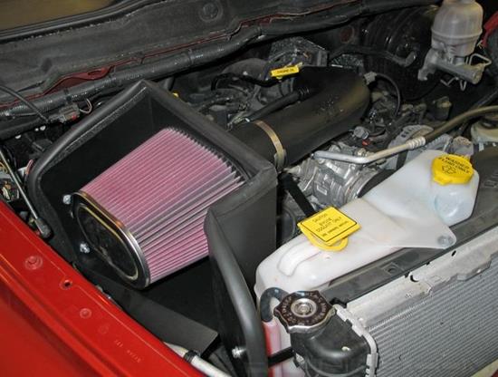 Picture of FIPK Generation II Black Composite Cold Air Intake System with Red Filter and Heat Shield
